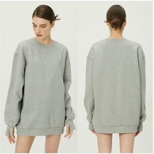 Storets Womens Hannah Oversized Sweatshirt w/Thumbhole Grey NWOT
